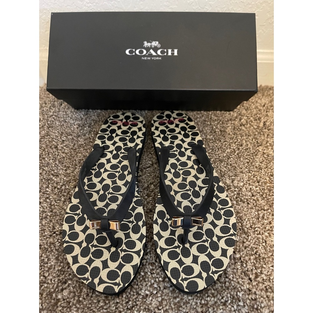 COACH rubber flip flops